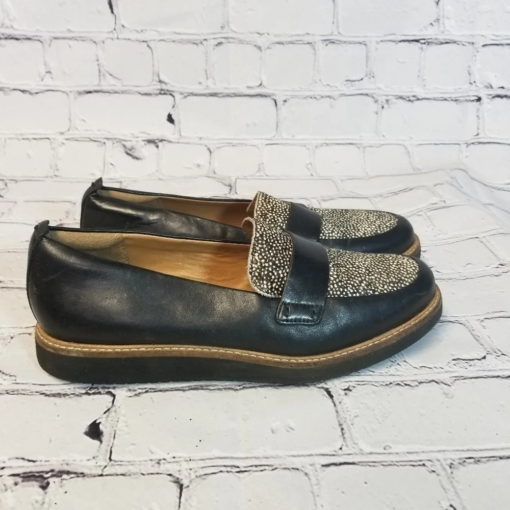 Clarks Glick Avalee black spotted loafers